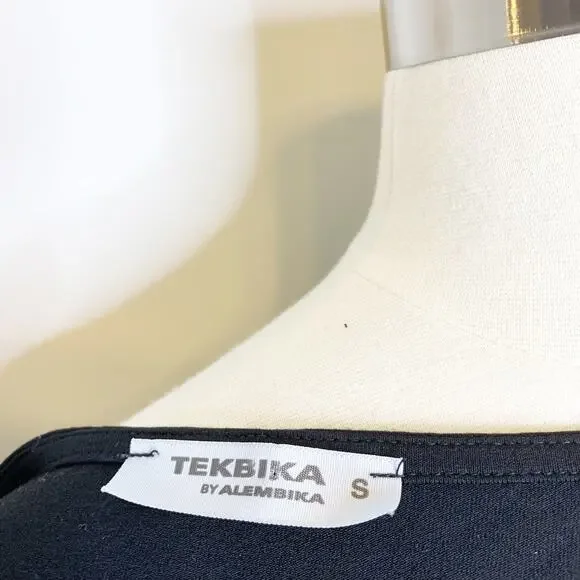 Alembika S Small Black Trapeze Top Flowy Tunic Blouse Lightweight Dressy Casual - Picture 6 of 7